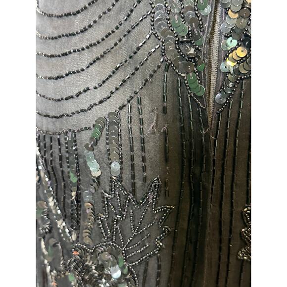 Barkha black sequin silk open back formal party dress size small - Picture 8 of 16